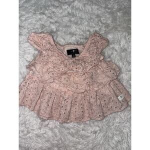 Seven For All Mankind Girls Sz. 24 Mo. Peach Ruffle Dress. Cute